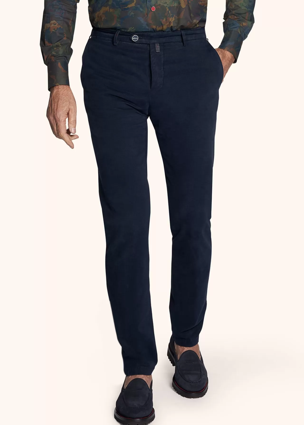 Hot Kiton Trousers Cotton Navy Blue