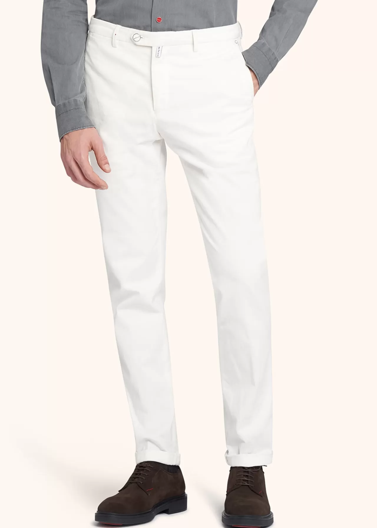 Cheap Kiton Trousers Cotton Ivory