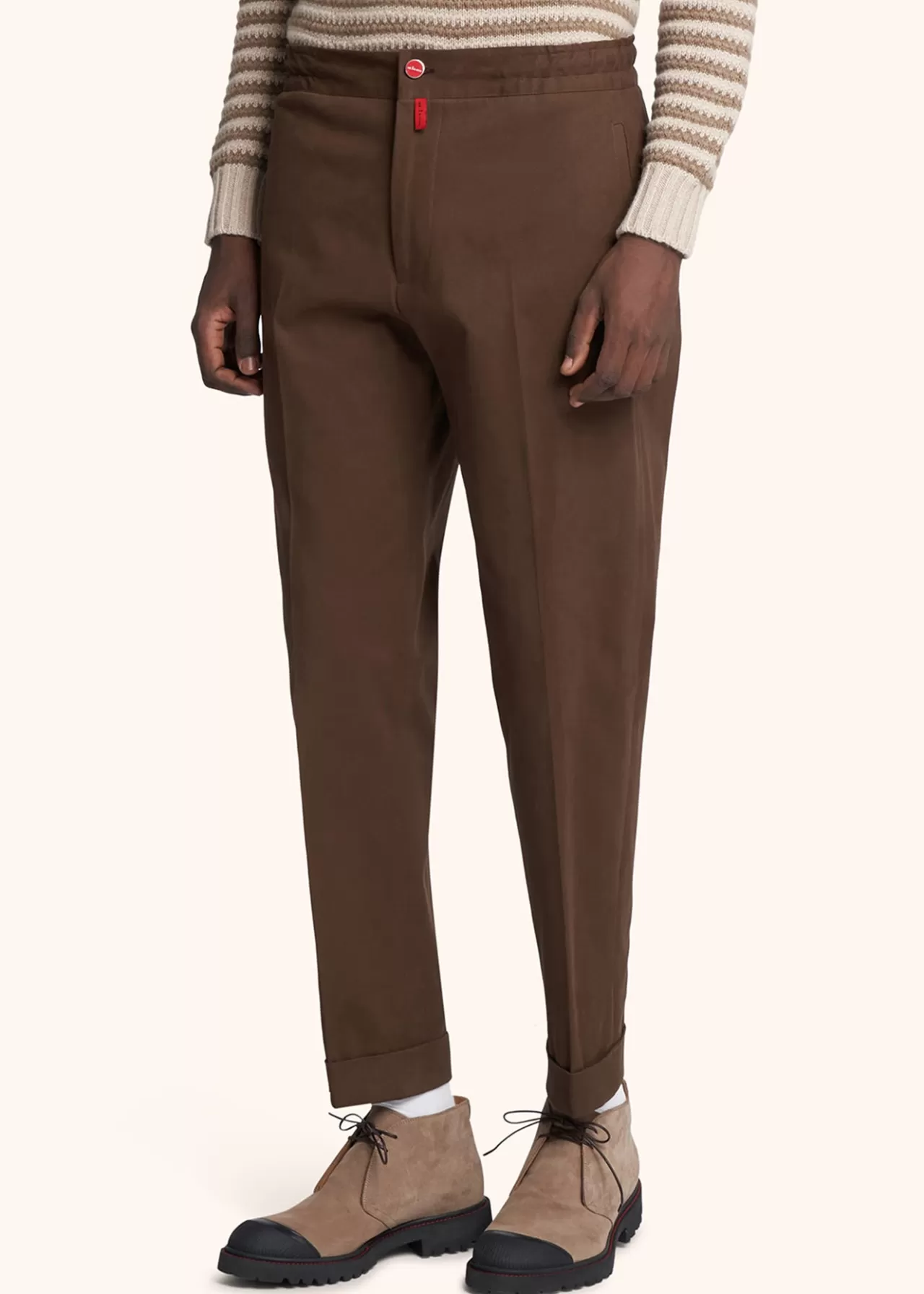 Cheap Kiton Trousers Cotton Brown