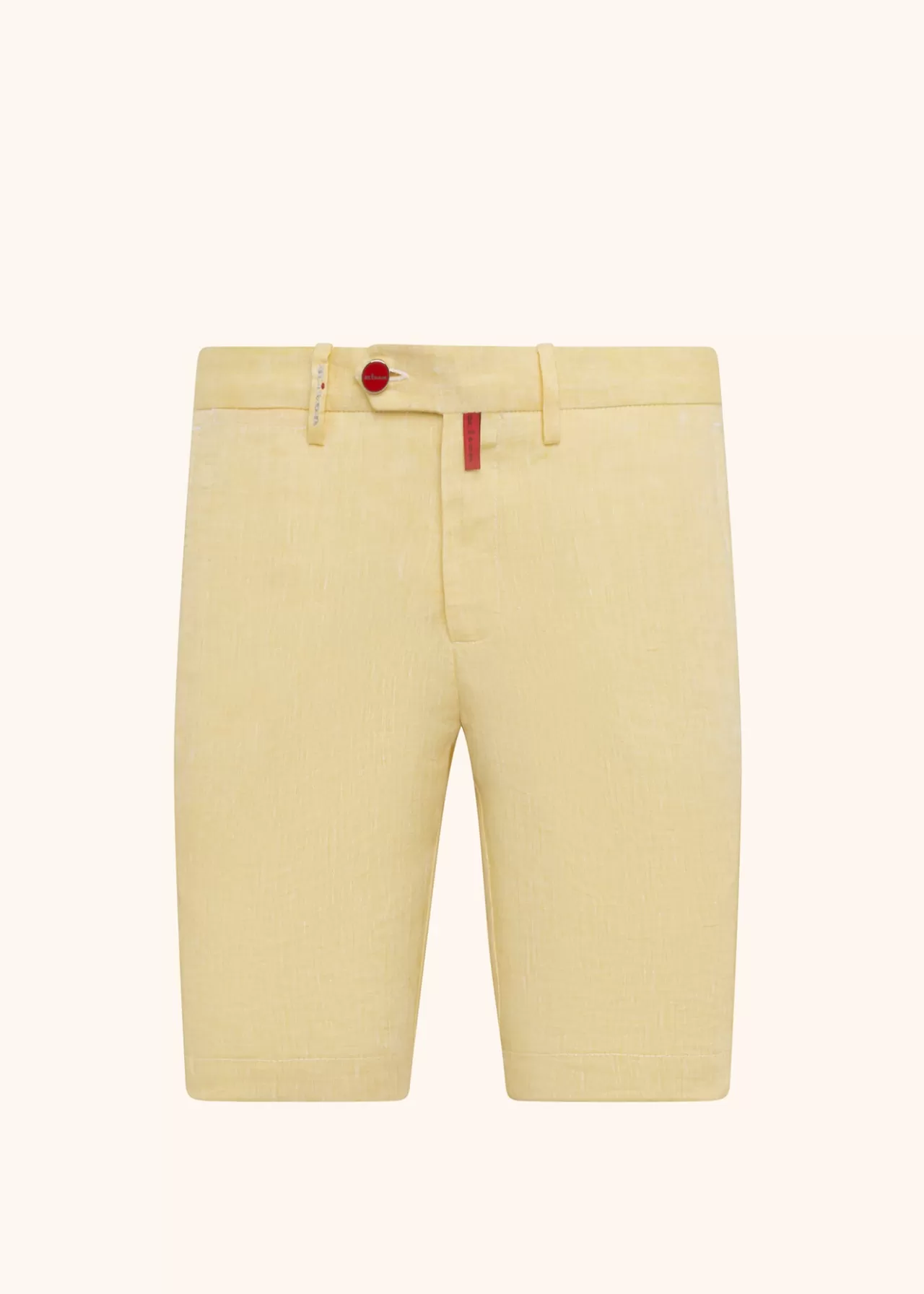 Outlet Kiton Trousers Linen Yellow