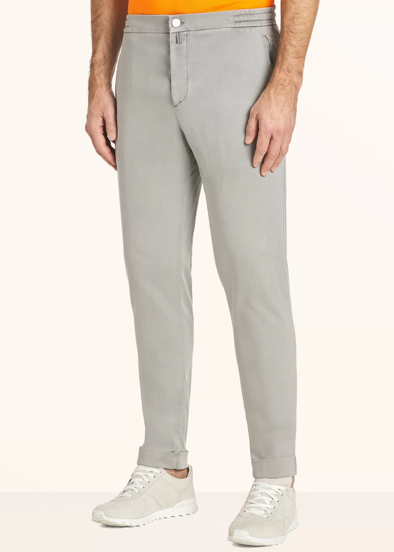 Clearance Kiton Trousers Lyocell Pearl Grey