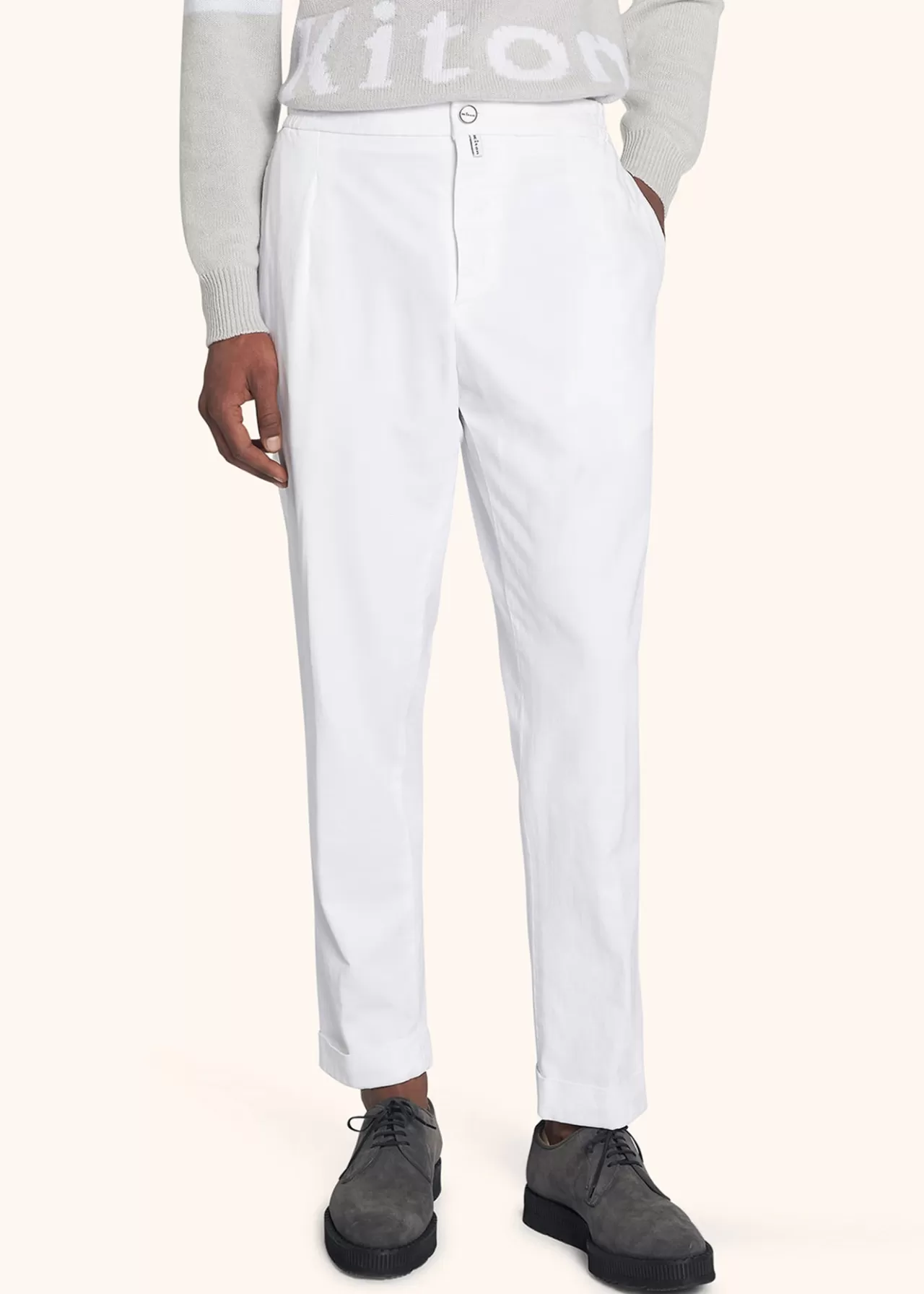 Discount Kiton Trousers Lyocell White