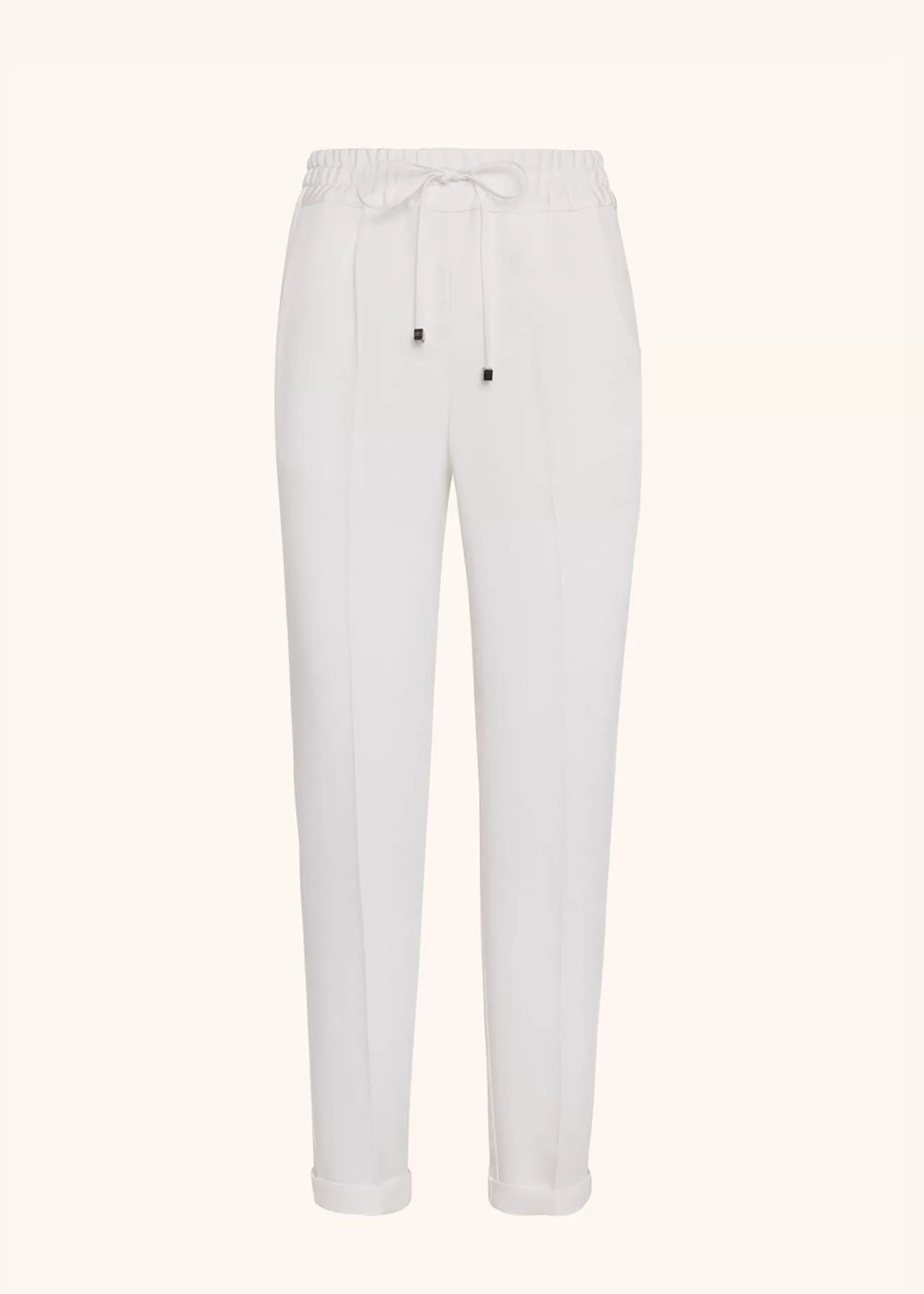 Outlet Kiton Trousers Silk White