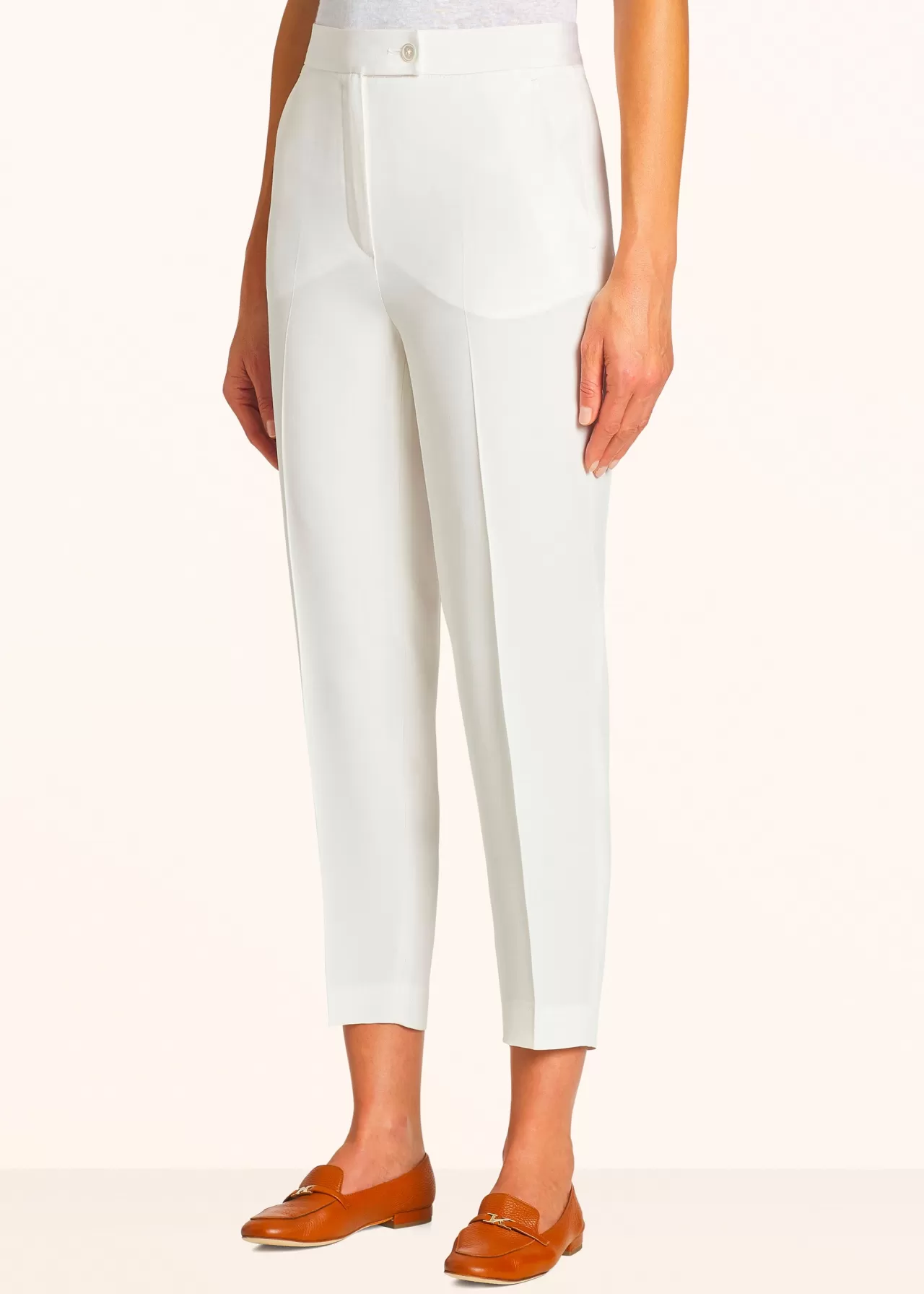 Online Kiton Trousers Silk White