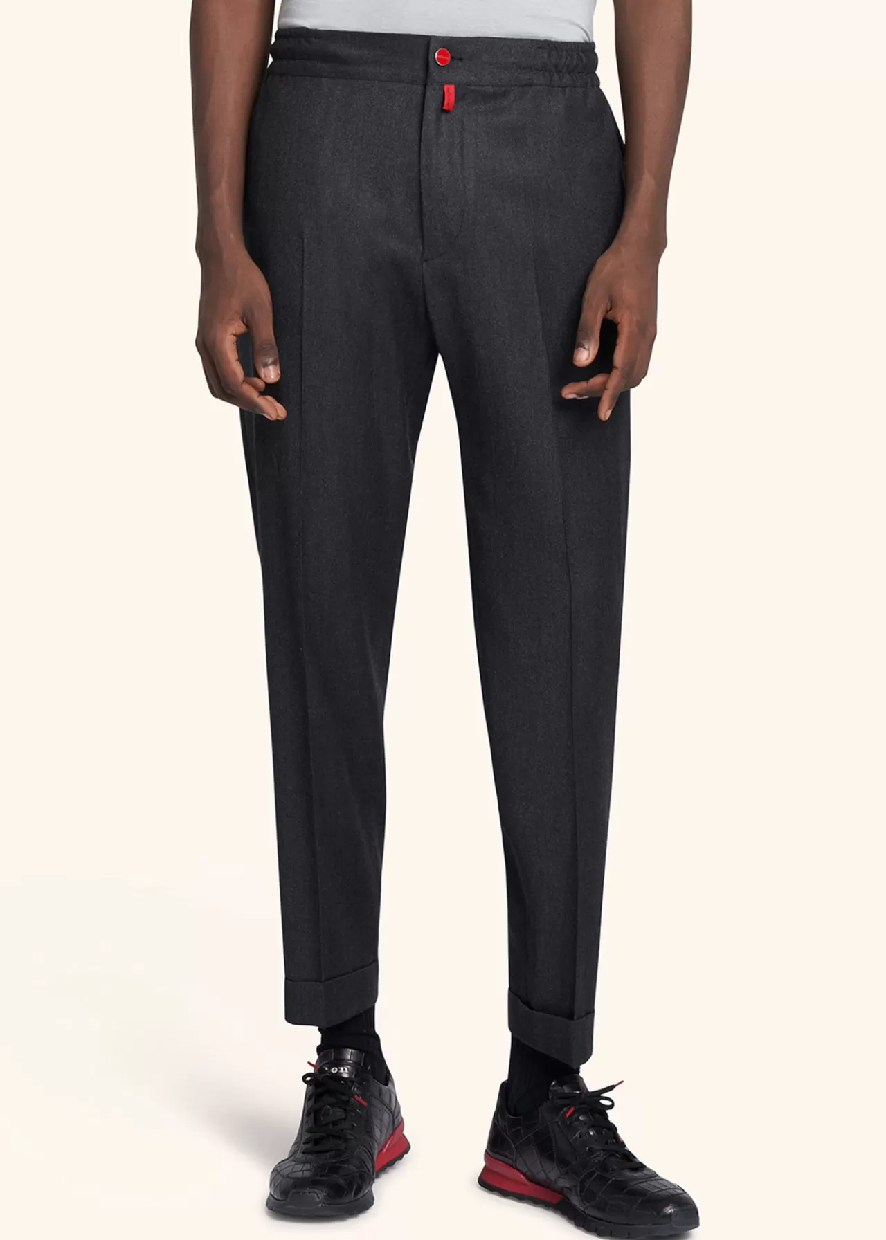 Cheap Kiton Trousers Virgin Wool Medium Grey