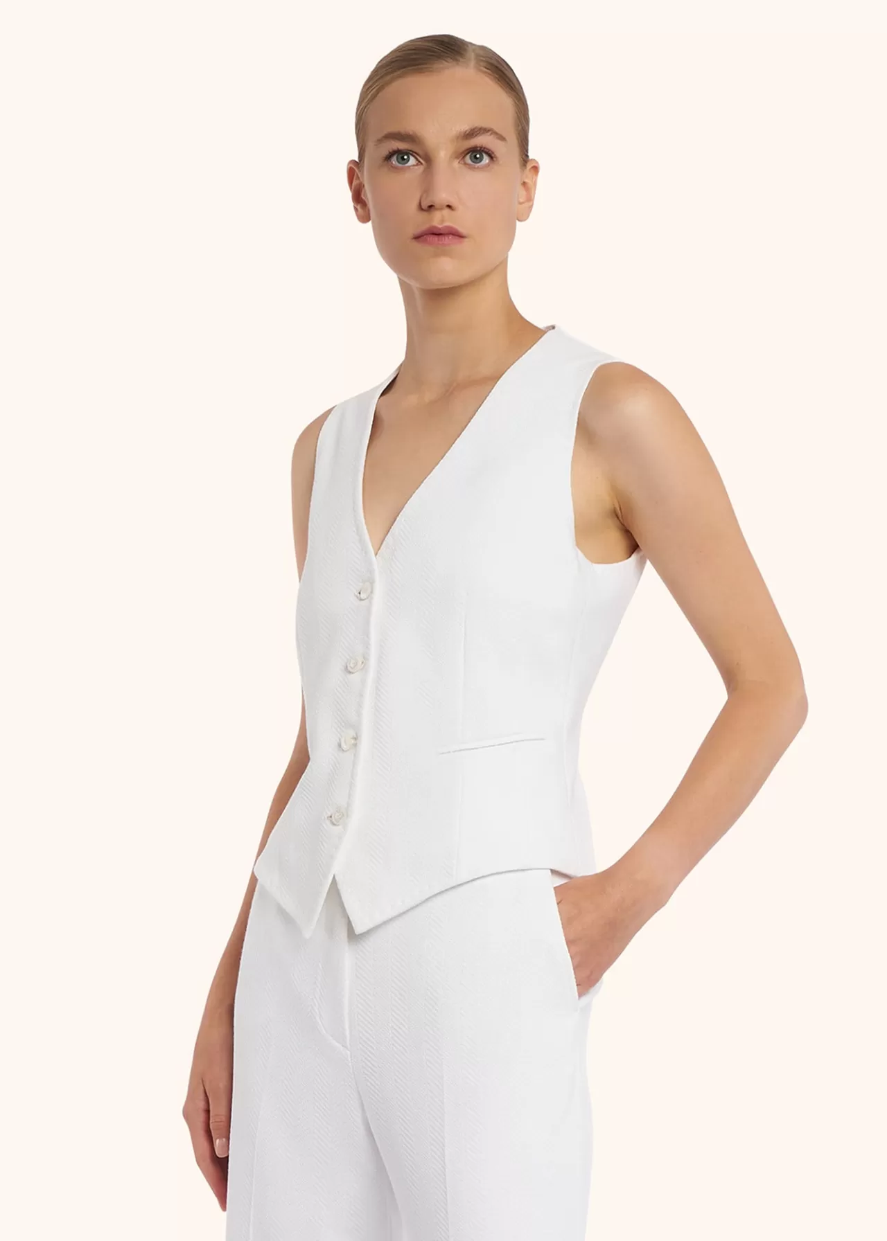 Discount Kiton Vest Viscose White