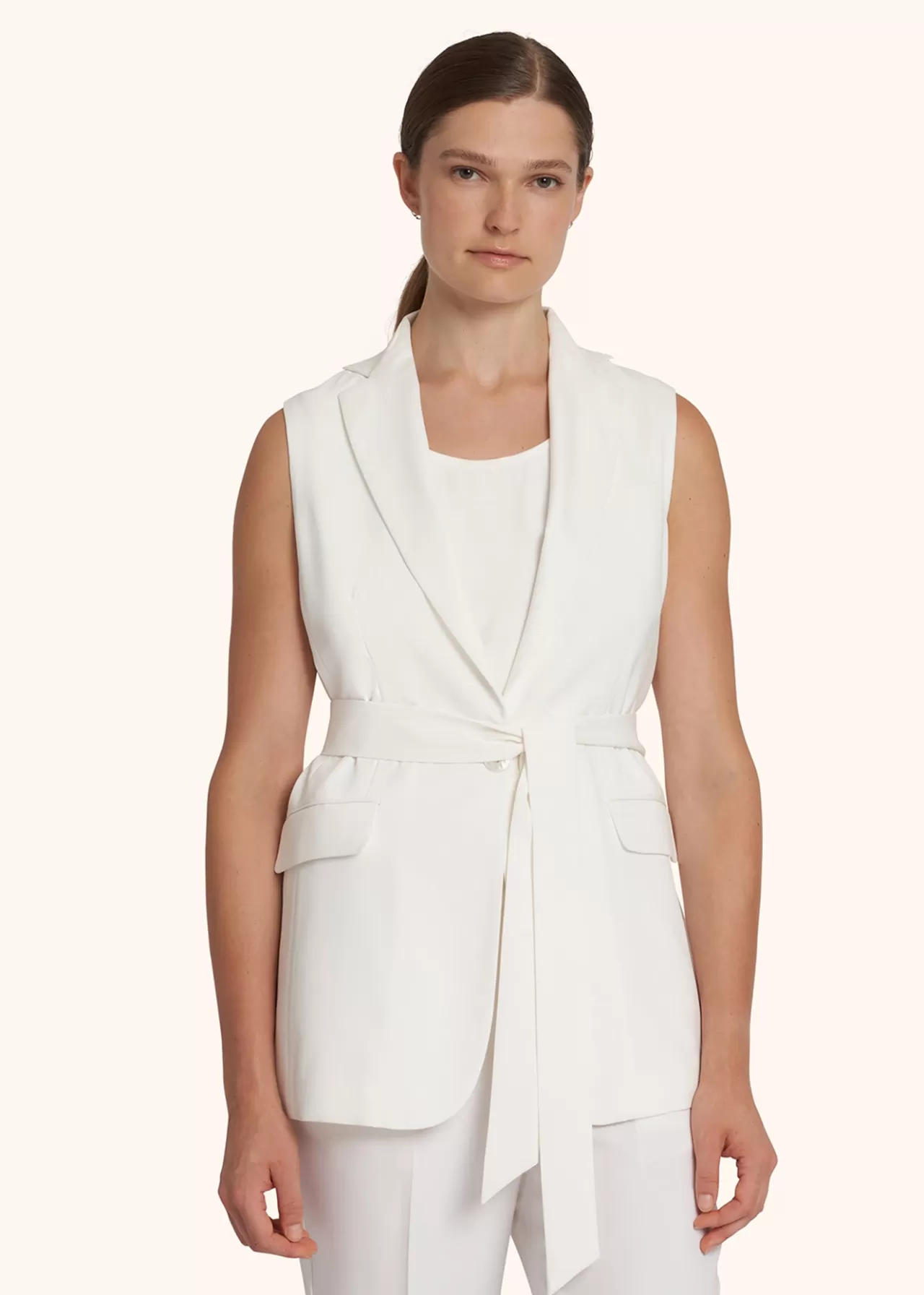 Cheap Kiton Vest Viscose Cream