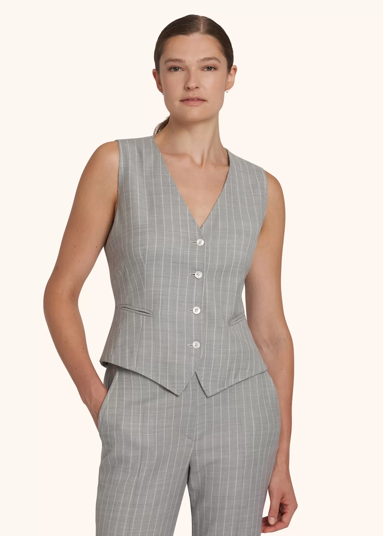 Fashion Kiton Vest Wool Grey